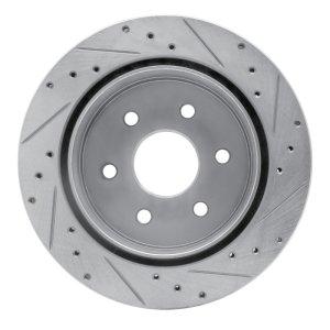 Chevrolet Express 2500 Brake Rotor (1) - Rear Left - R1 Concepts - Drilled & Slotted - Silver - `03-`05